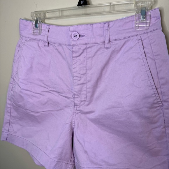 BODEN Lavender 4” High Waisted Chino Shorts Sz 4 - Picture 2 of 9